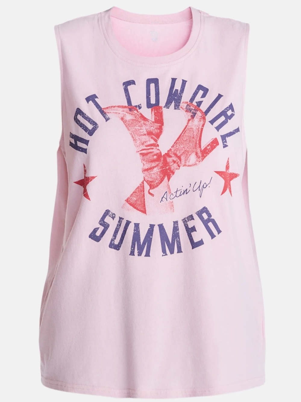 Americana Women's Hot Cowgirl Summer Graphic Muscle Tank Top